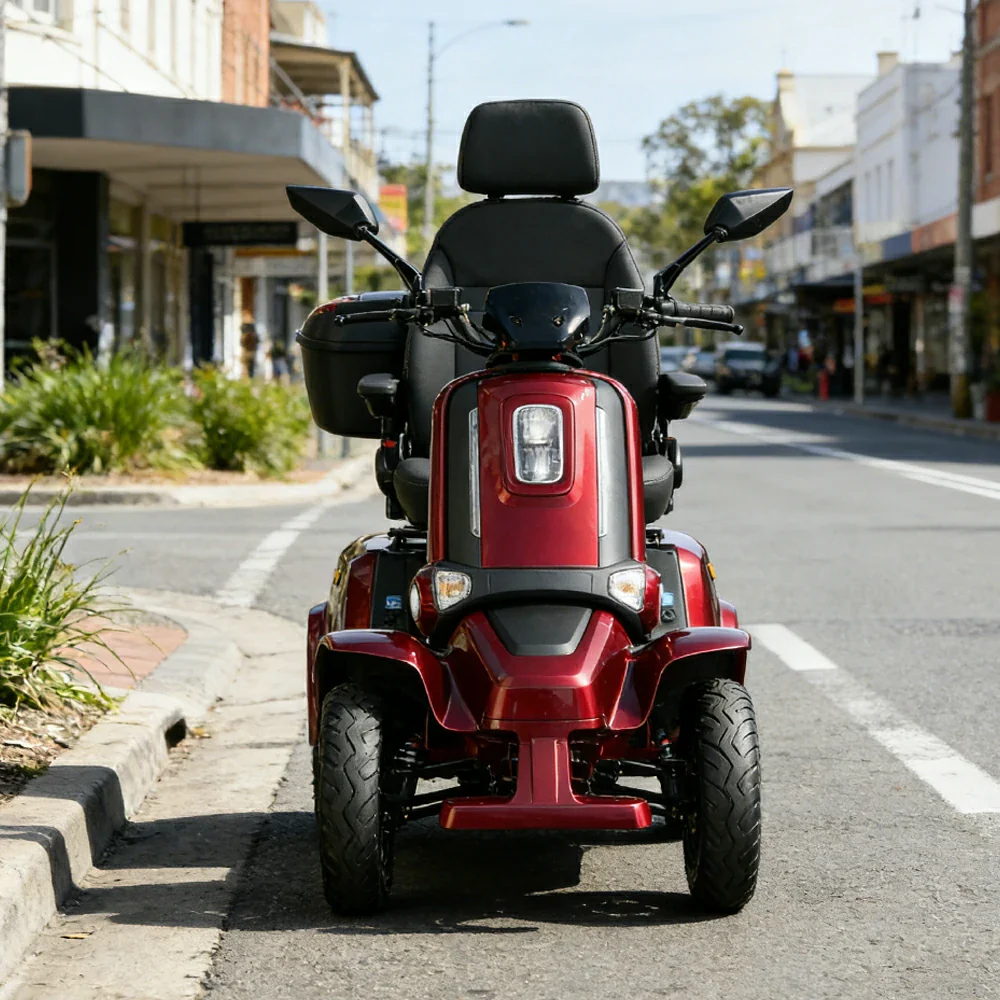 ROLLUX E4 1000W 4 Wheels Mobility Scooter 300KG Weight Capacity - Red - Image 4