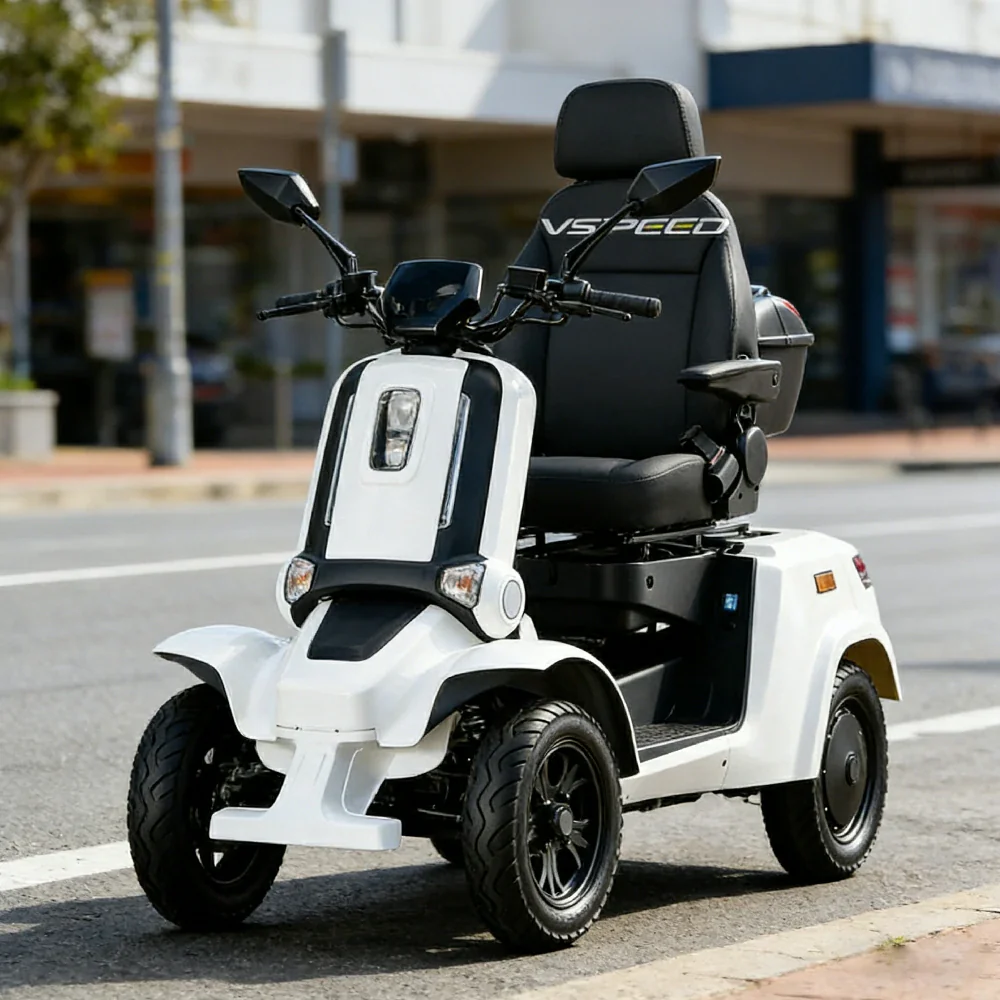 ROLLUX E4 1000W 4 Wheels Mobility Scooter 300KG Weight Capacity - White - Image 2