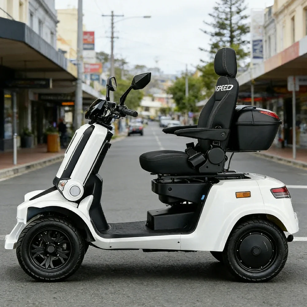 ROLLUX E4 1000W 4 Wheels Mobility Scooter 300KG Weight Capacity - White - Image 4