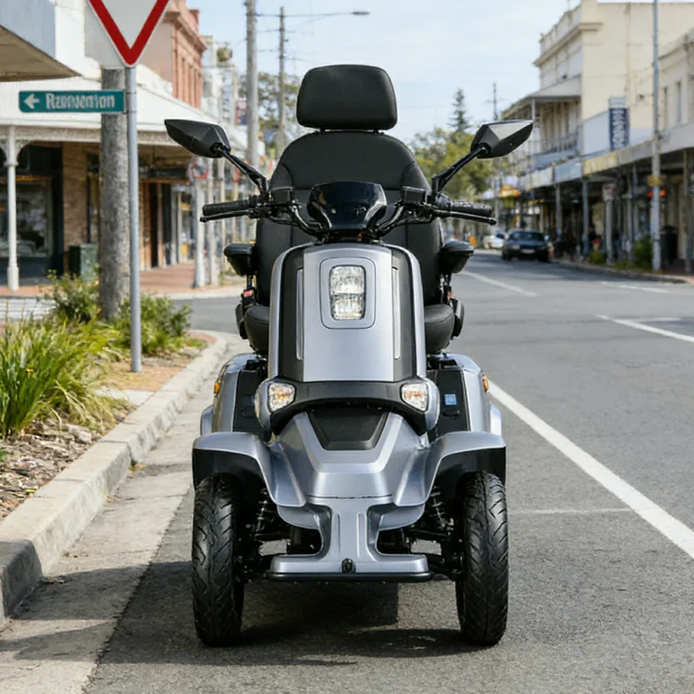 ROLLUX E4 800W×2 4-Wheel Mobility Scooter 300KG Weight Capacity with Lead-Acid Battery - Blue - Image 3