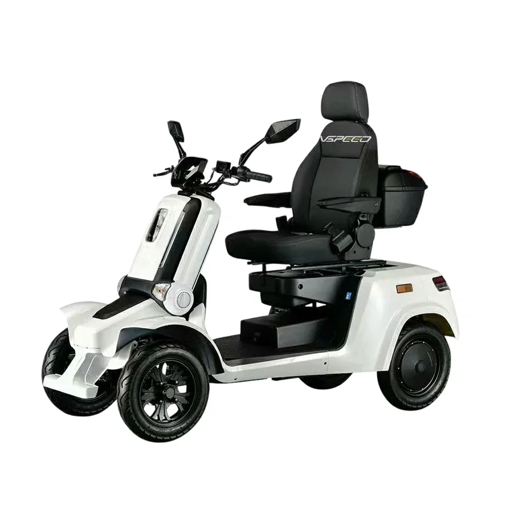 ROLLUX E4 800W×2 4-Wheel Mobility Scooter 300KG Weight Capacity with Lead-Acid Battery - White