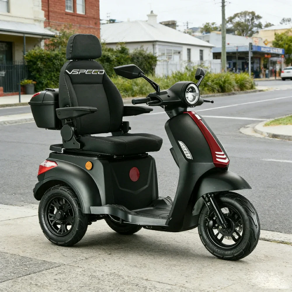 ROLLUX 1000W Electric Mobility Scooter 25km/h Three-Speed Ride with Adjustable Seat & Rear Trunk for Daily Travel ( F1 ) - Black - Image 5