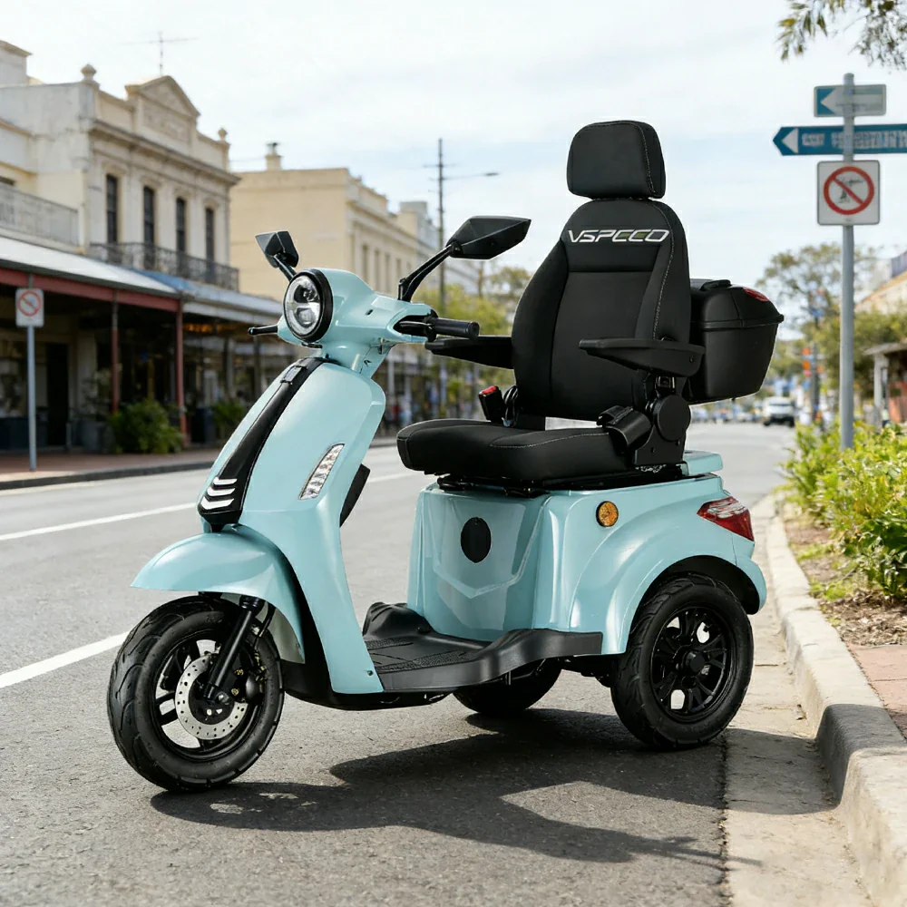 ROLLUX 1000W Electric Mobility Scooter 25km/h Three-Speed Ride with Adjustable Seat & Rear Trunk for Daily Travel ( F1 ) - Green - Image 2