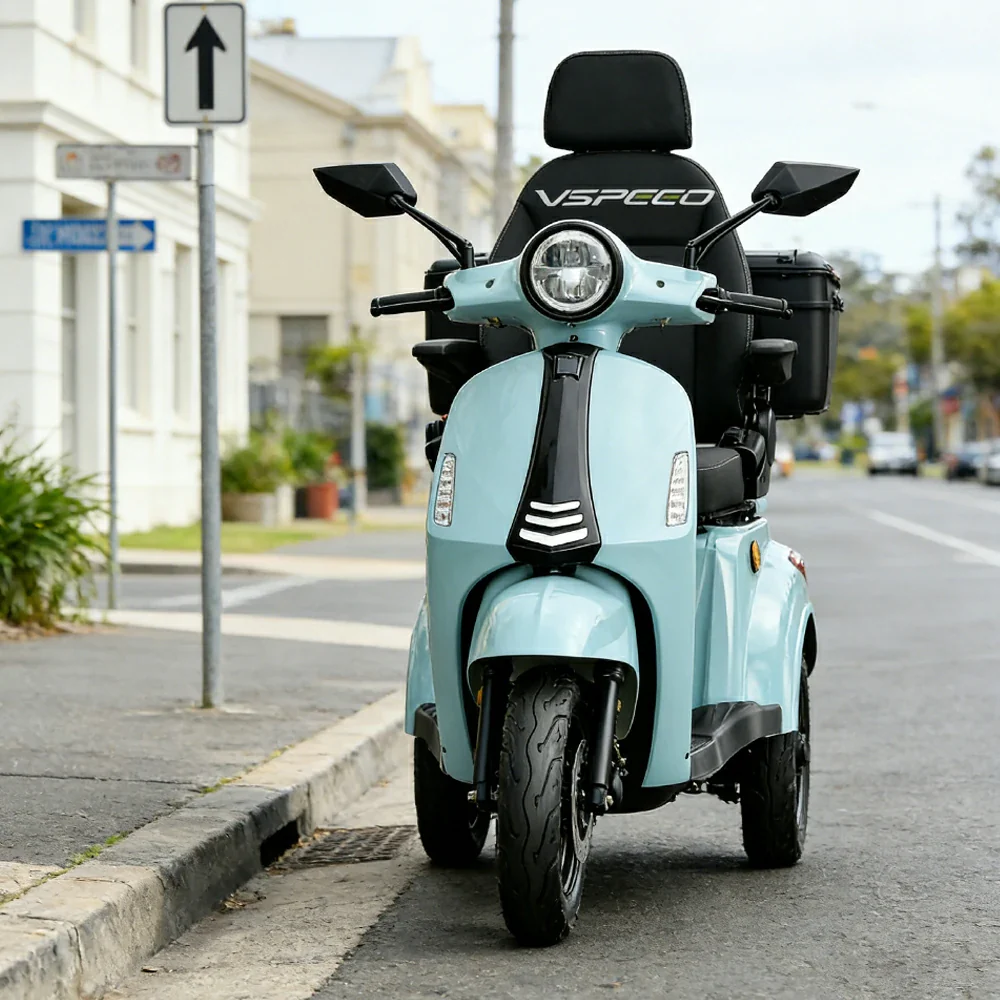 ROLLUX 1000W Electric Mobility Scooter 25km/h Three-Speed Ride with Adjustable Seat & Rear Trunk for Daily Travel ( F1 ) - Green - Image 4