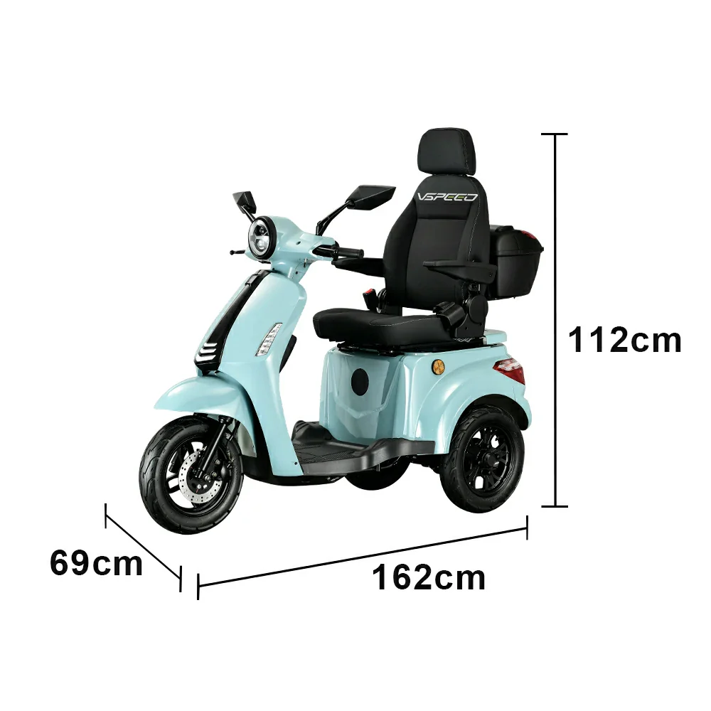 ROLLUX 1000W Electric Mobility Scooter 25km/h Three-Speed Ride with Adjustable Seat & Rear Trunk for Daily Travel ( F1 ) - Green - Image 6