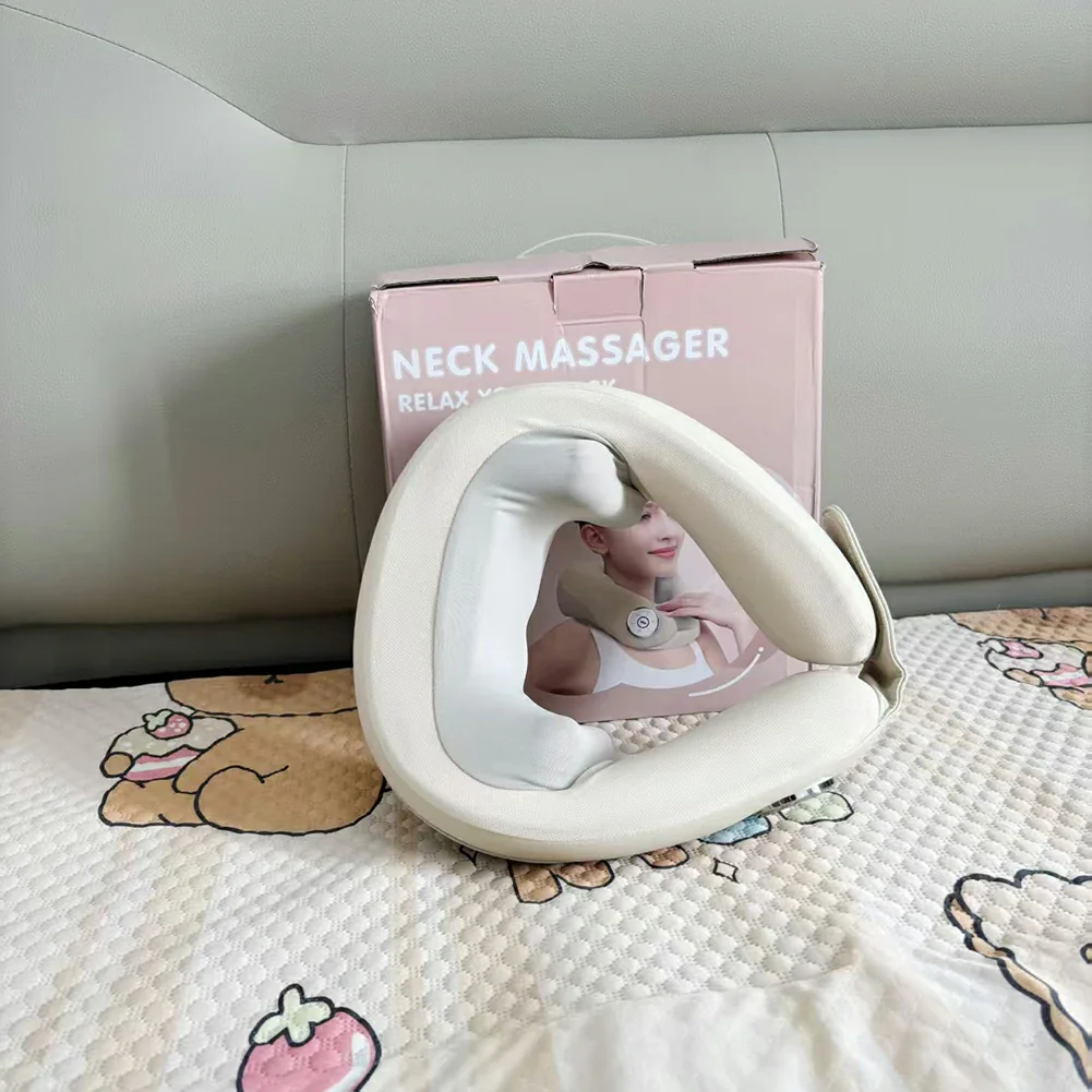 RELAXA Cordless Neck Massager with Heat, 3 Massage Modes, Premium Leather Finish, Ergonomic U-Shaped Portable Design - Image 4