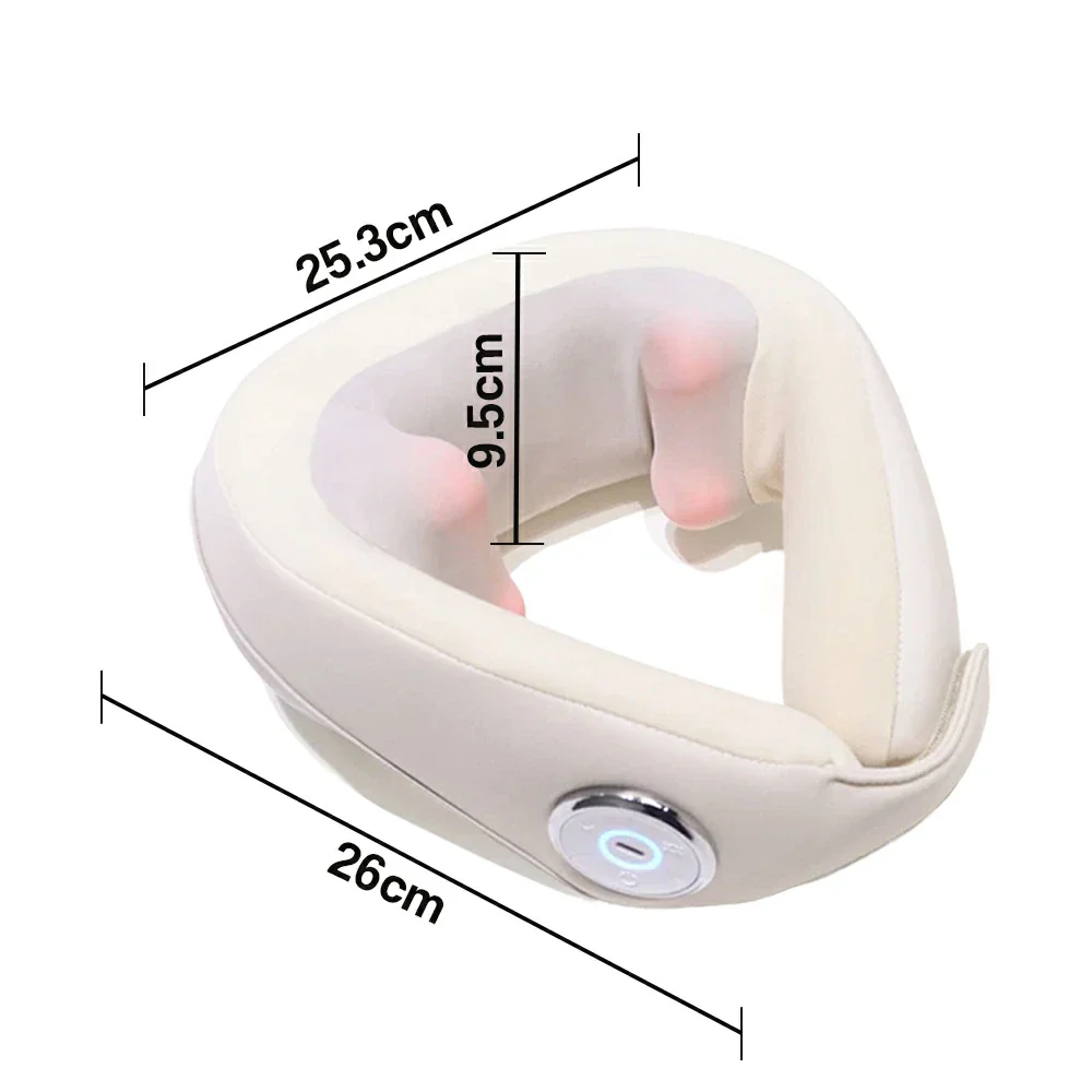 RELAXA Cordless Neck Massager with Heat, 3 Massage Modes, Premium Leather Finish, Ergonomic U-Shaped Portable Design - Image 5