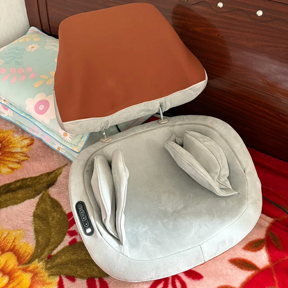 RELAXA 3D Massage Seat Cushion with Heat, Airbag Compression & Vibration, PU Leather, Adjustable Ergonomic Foldable Design - Image 2