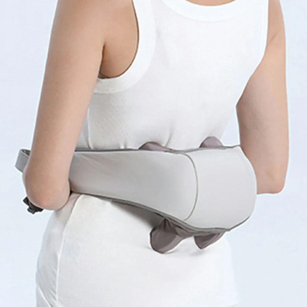 RELAXA Hands-Free Neck Massager with Heat, Quiet Cordless Massage, Breathable Fabric & PU Leather, Clip-On Ergonomic Design - Image 2