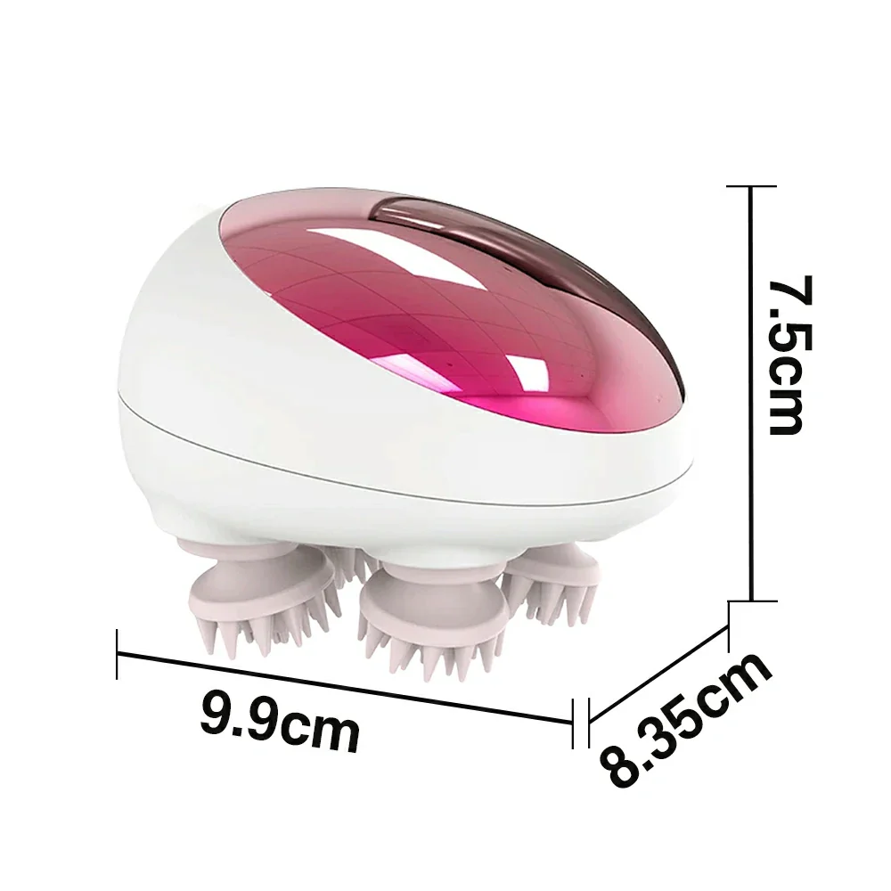 RELAXA Scalp Massager, Four-Claw Kneading Massage, Soft Silicone Heads, IPX7 Waterproof Cordless Design - Pink - Image 5
