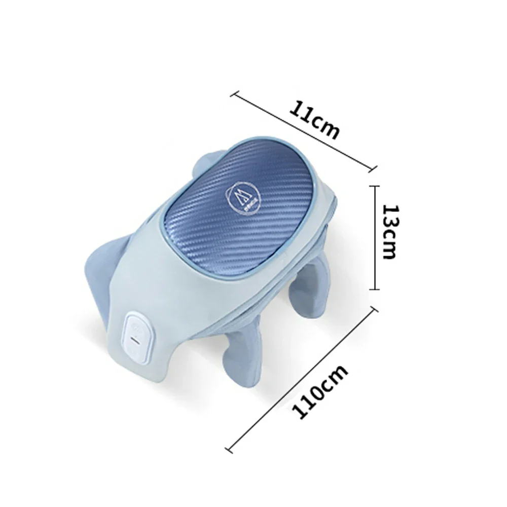 RELAXA Wireless Neck Massager with Heat Deep Kneading Massage Soft Silicone Heads Adjustable Straps Portable Relaxation Device - Blue - Image 5