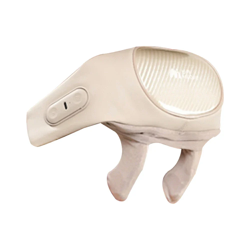 RELAXA Wireless Neck Massager with Heat Deep Kneading Massage Soft Silicone Heads Adjustable Straps Portable Relaxation Device - Gold