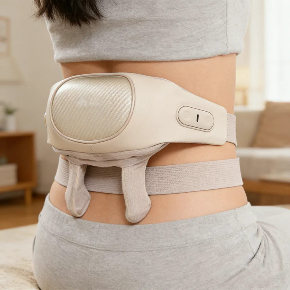 RELAXA Wireless Neck Massager with Heat Deep Kneading Massage Soft Silicone Heads Adjustable Straps Portable Relaxation Device - Gold - Image 4