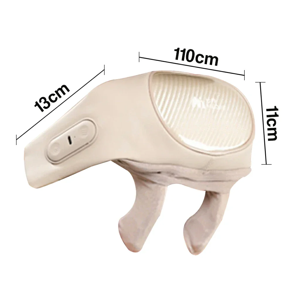RELAXA Wireless Neck Massager with Heat Deep Kneading Massage Soft Silicone Heads Adjustable Straps Portable Relaxation Device - Gold - Image 5