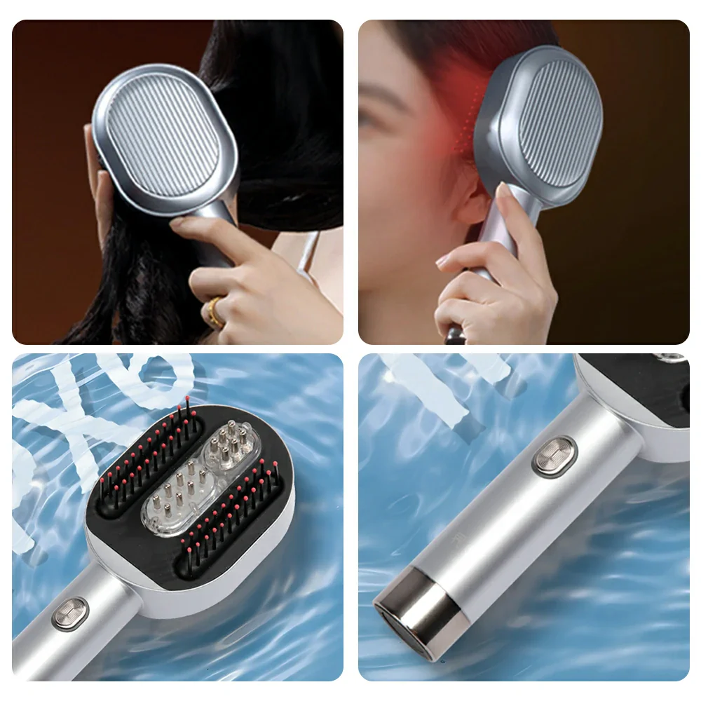 RELAXA Scalp Massager with EMS Red Light Deep Kneading Multi Mode Wireless Hair Care - Blue - Image 3