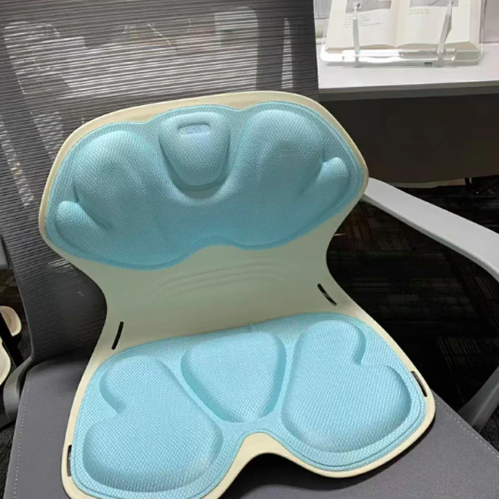 RELAXA Heated Lumbar Support Cushion, Graphene Heating, High-Density Foam, Ergonomic Curved Design for Home & Office - Blue - Image 2