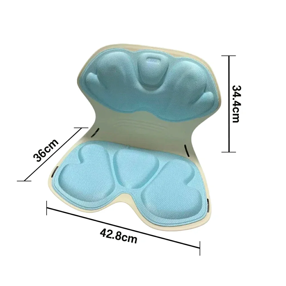RELAXA Heated Lumbar Support Cushion, Graphene Heating, High-Density Foam, Ergonomic Curved Design for Home & Office - Blue - Image 5
