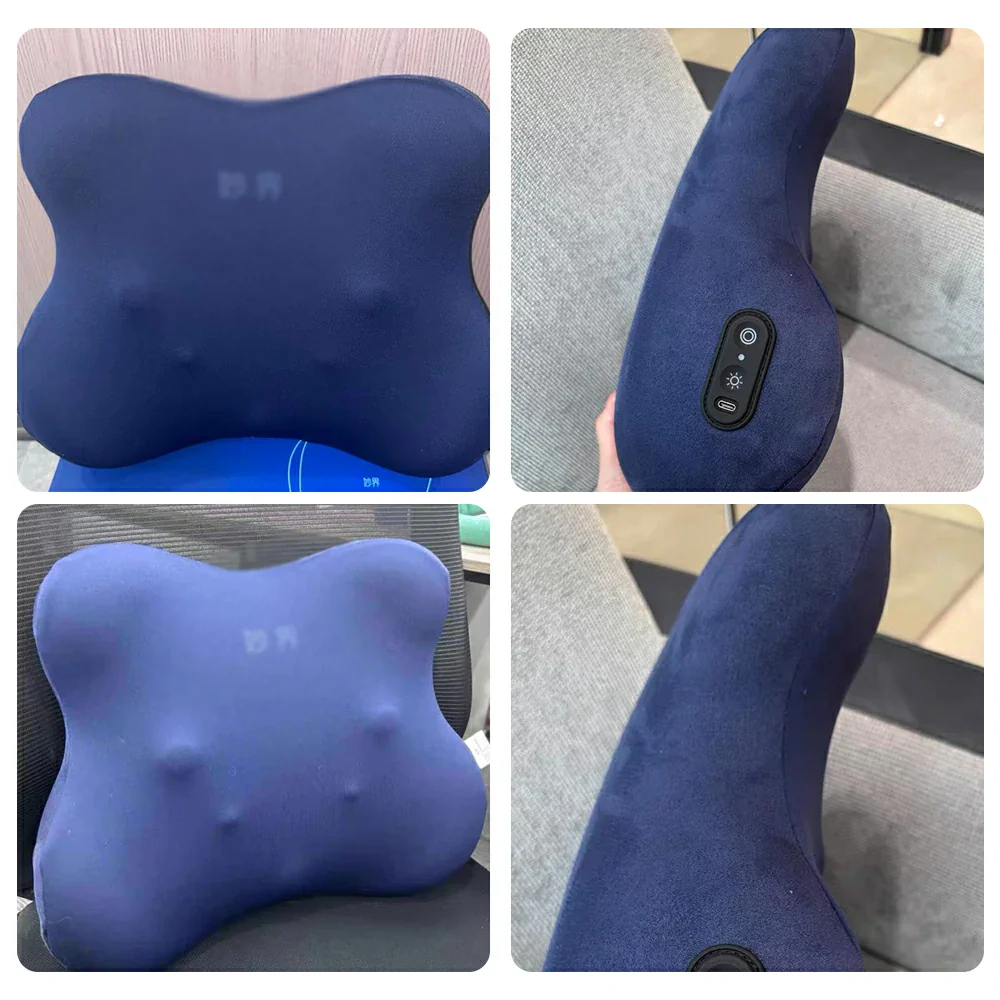 RELAXA Heated Lumbar Massage Cushion, Kneading Massage & Dual Heat, High-Density Foam, Ergonomic Butterfly Design - Image 3