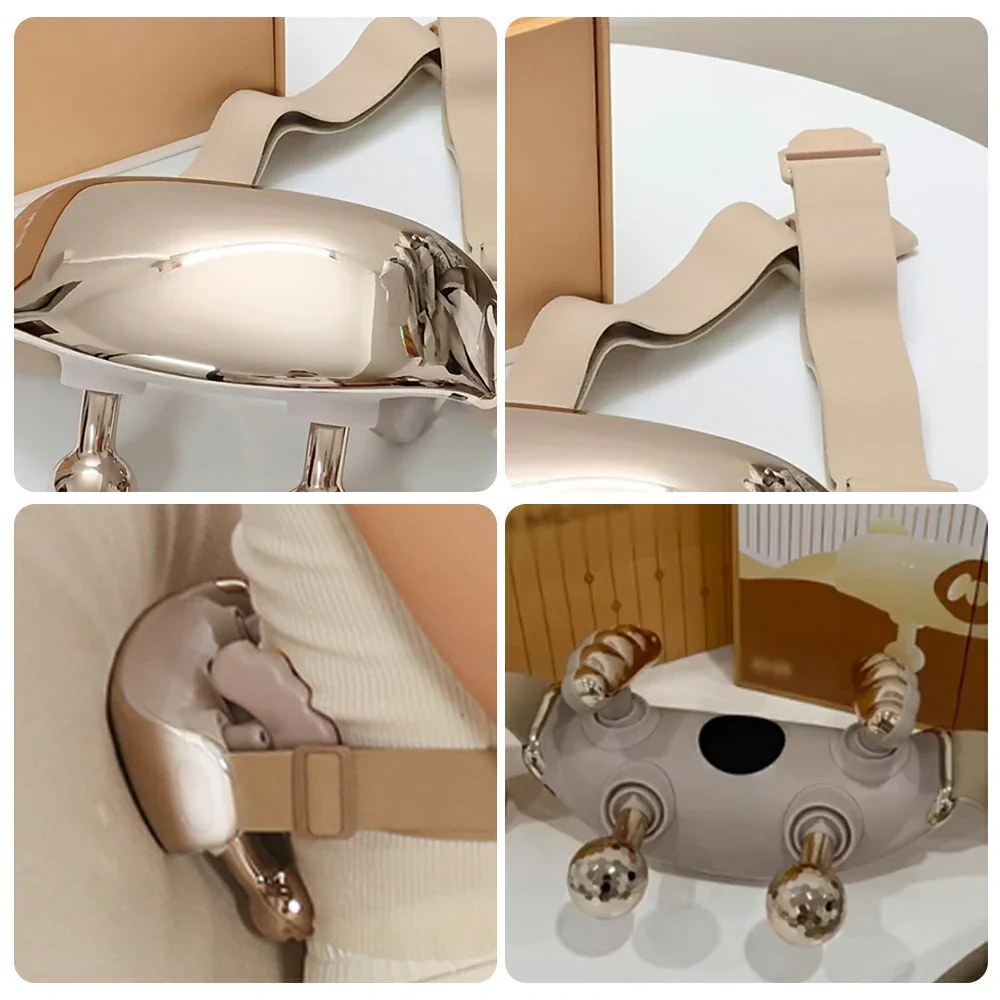 RELAXA Cordless Full-Body Massager, Five-Finger Kneading & Red Light Heat, Brushless Motor, Adjustable Strap Design - Gold - Image 3