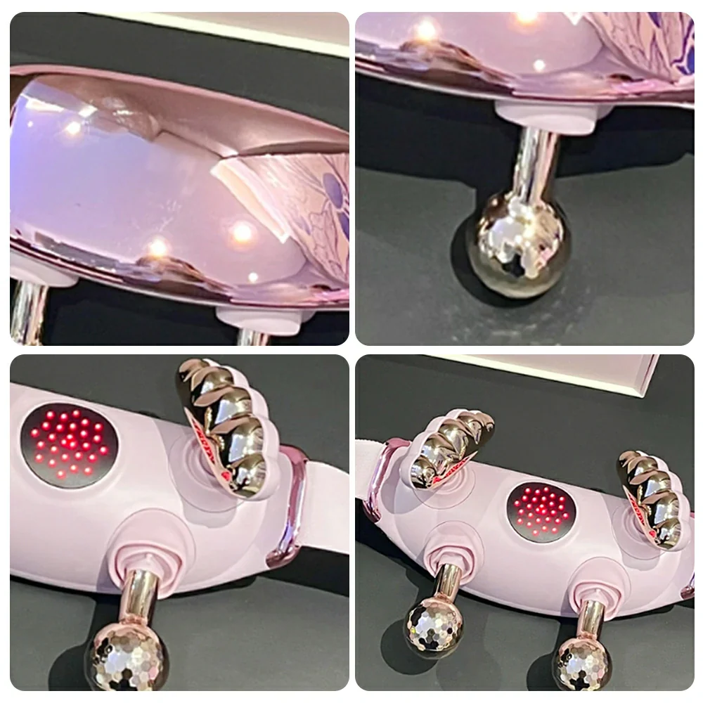RELAXA Cordless Full-Body Massager, Five-Finger Kneading & Red Light Heat, Brushless Motor, Adjustable Strap Design - Pink - Image 3