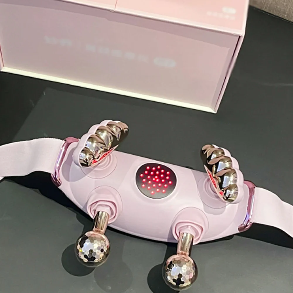 RELAXA Cordless Full-Body Massager, Five-Finger Kneading & Red Light Heat, Brushless Motor, Adjustable Strap Design - Pink - Image 4