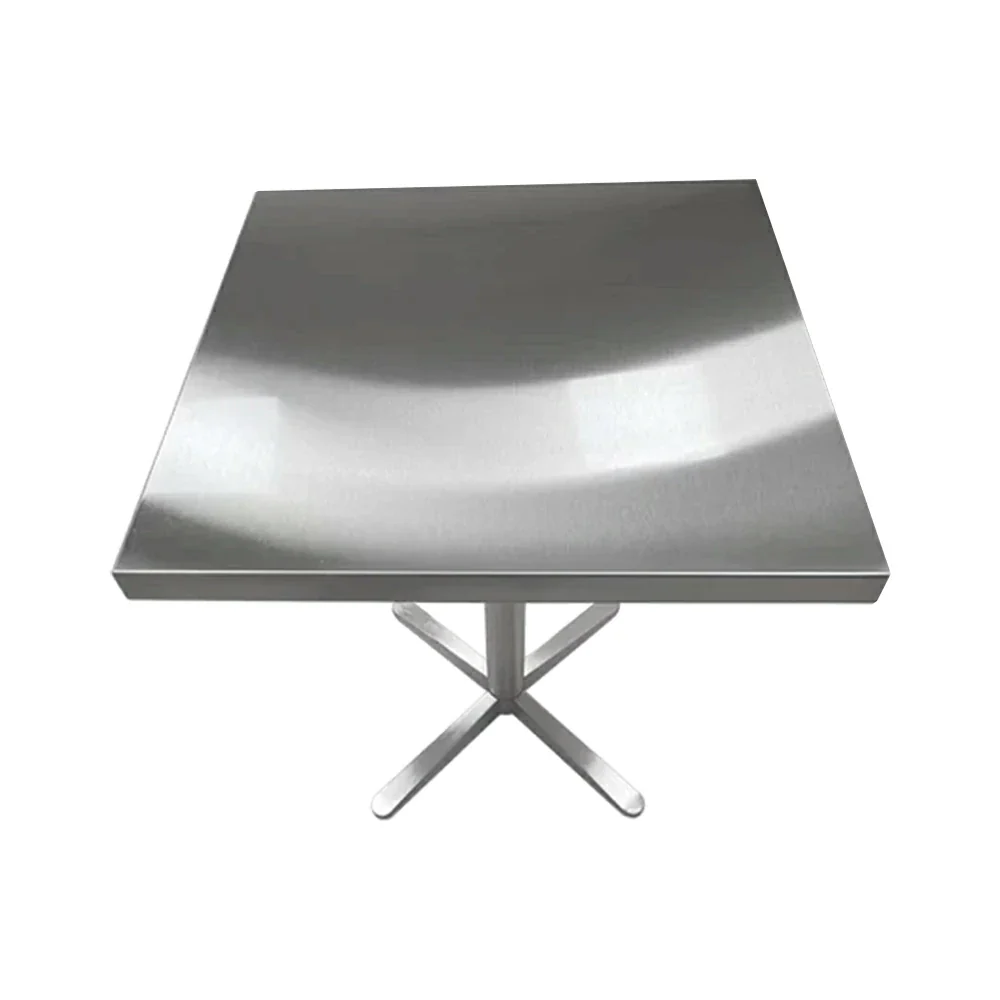 SOLARA Stainless Steel Thick Edge Square Table Heavy Duty Stable Frame Multi-Size 50/60/80cm for Kitchen Café Dining