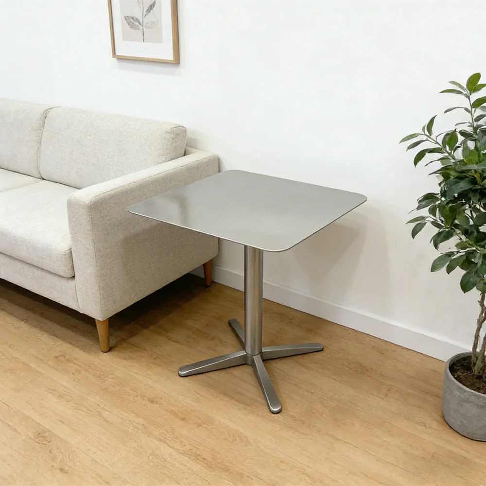SOLARA Stainless Steel Solid Square Table Heavy Duty Stable Frame Multi-Size 50/60/80cm for Kitchen Café Dining - Image 4