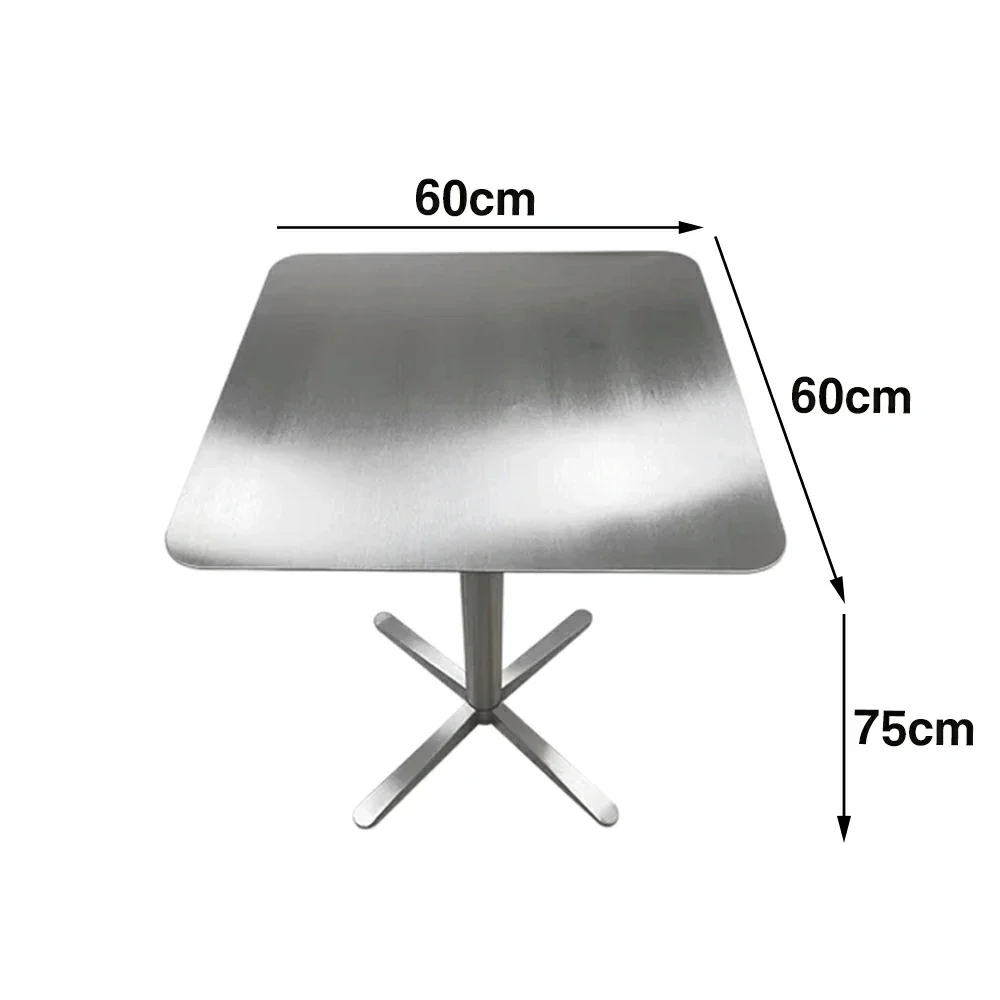 SOLARA Stainless Steel Solid Square Table Heavy Duty Stable Frame Multi-Size 50/60/80cm for Kitchen Café Dining - Image 5