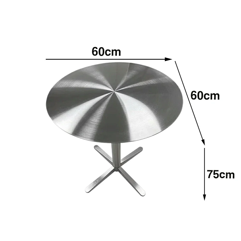 SOLARA Stainless Steel Solid Round Table Heavy Duty Stable Frame Multi-Size 50/60/80cm for Kitchen Café Dining - Image 6