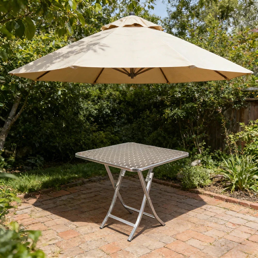 SOLARA Foldable Aluminium Square Outdoor Table Heavy Duty 200kg Load Thick Top Portable Multi-Size 60/70/80cm for Patio Camping - Image 2