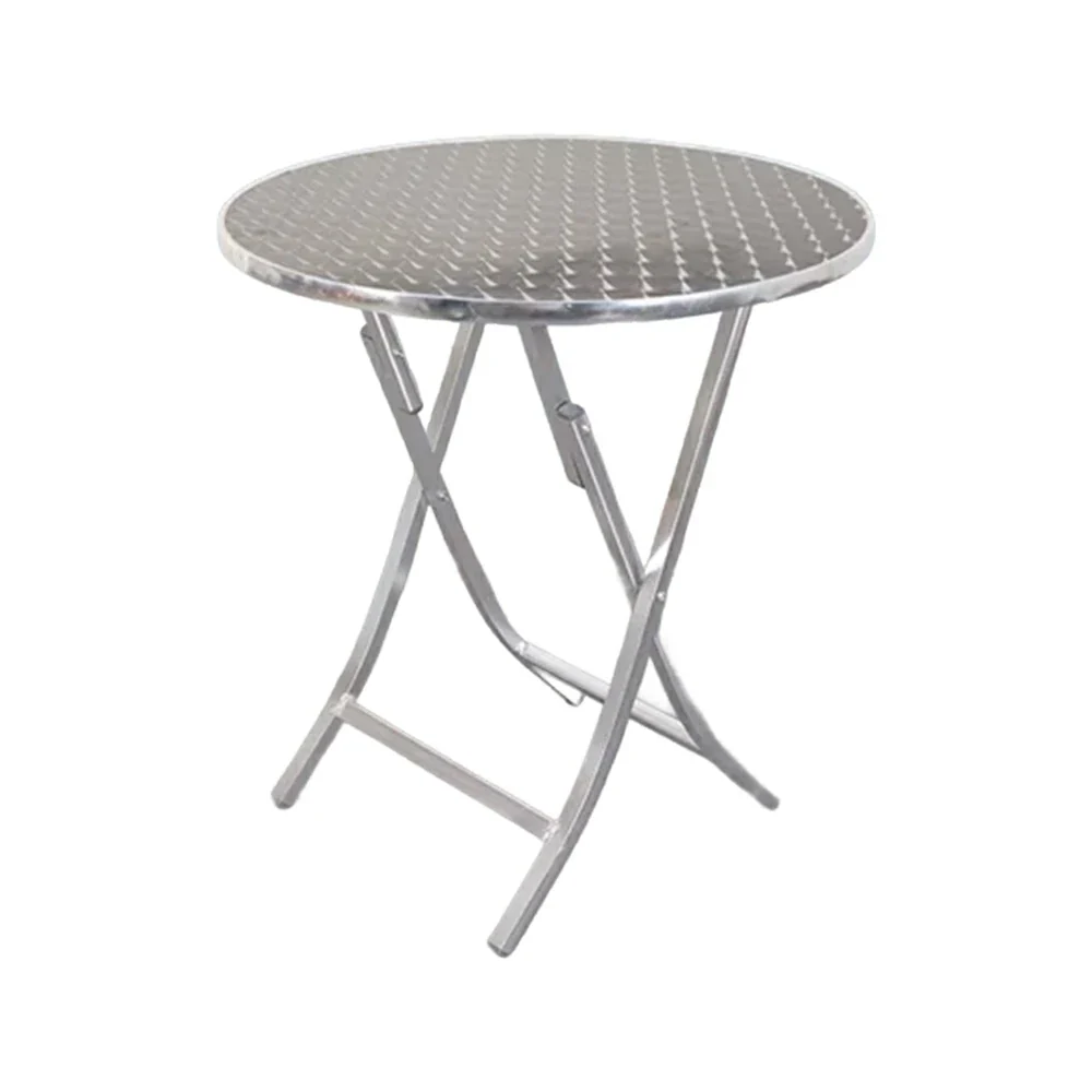 SOLARA Foldable Aluminium Round Outdoor Table Heavy Duty 200kg Load Thick Top Portable Multi-Size 60/70/80cm for Patio Camping