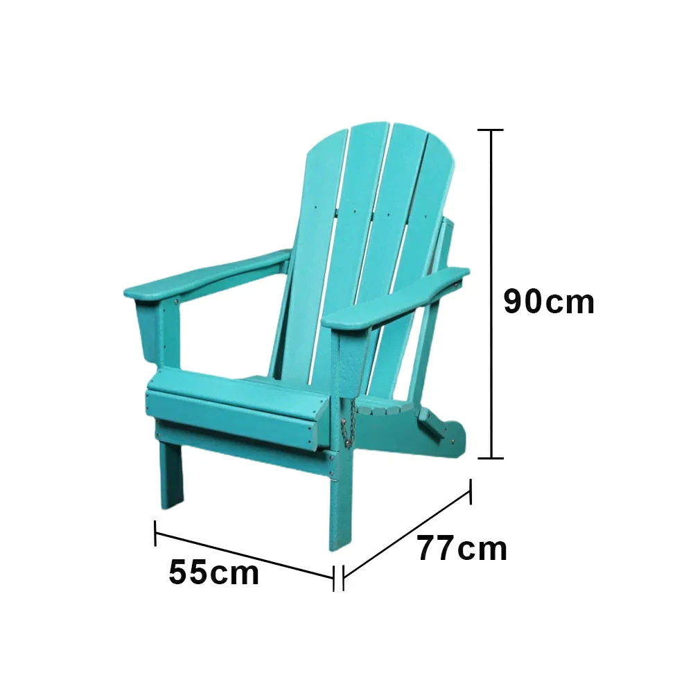 SOLARA Chair - Folding Outdoor Lounge Chair, Weather-Resistant HDPE Material, Classic Patio Garden Seating - Lighte Blue - Image 5