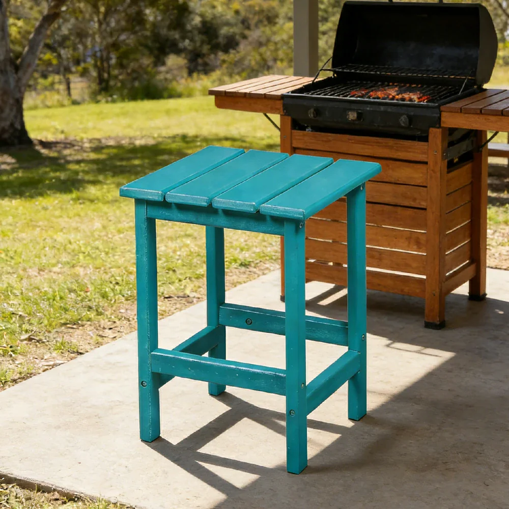 SOLARA Chair - Folding Outdoor Lounge Chair, Weather-Resistant HDPE Material, Classic Patio Garden Seating - Lighte Blue - Image 7