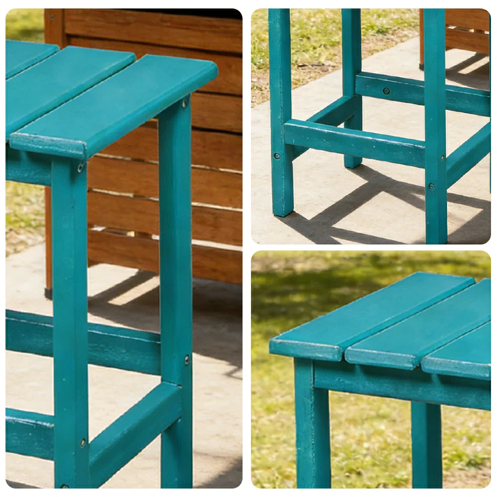 SOLARA Chair - Folding Outdoor Lounge Chair, Weather-Resistant HDPE Material, Classic Patio Garden Seating - Lighte Blue - Image 8