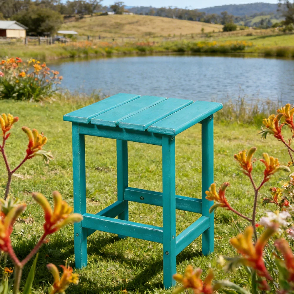 SOLARA Chair - Folding Outdoor Lounge Chair, Weather-Resistant HDPE Material, Classic Patio Garden Seating - Lighte Blue - Image 9