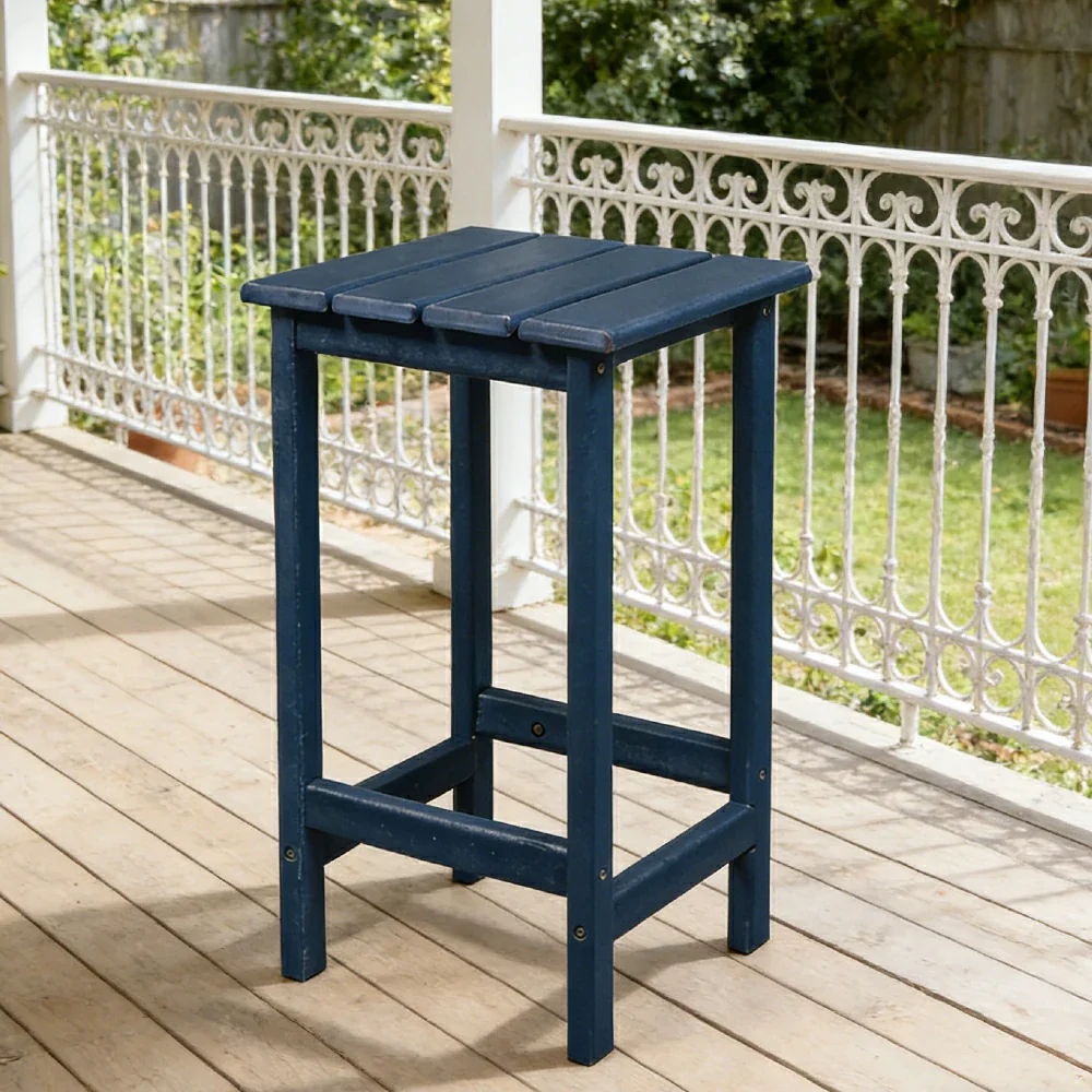 SOLARA Chair - Folding Outdoor Lounge Chair, Weather-Resistant HDPE Material, Classic Patio Garden Seating - Blue - Image 7