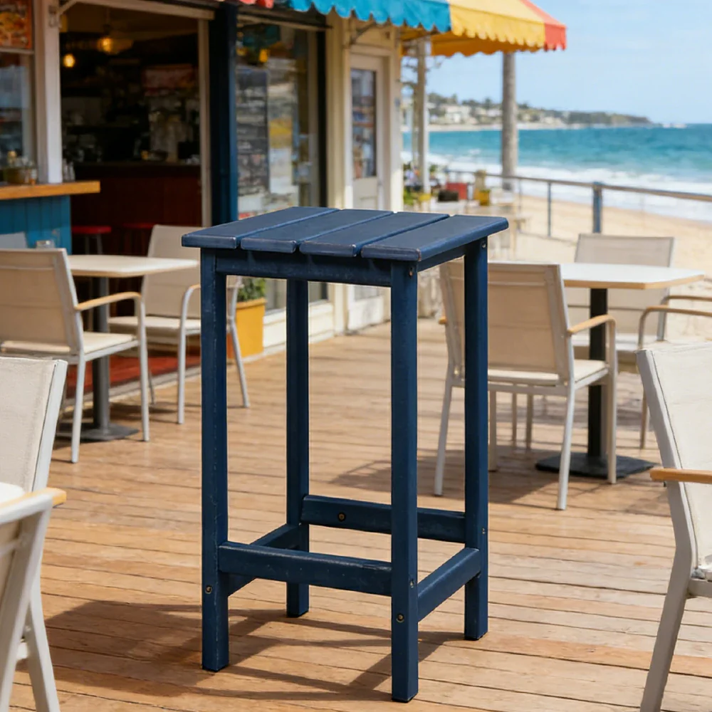 SOLARA Chair - Folding Outdoor Lounge Chair, Weather-Resistant HDPE Material, Classic Patio Garden Seating - Blue - Image 9