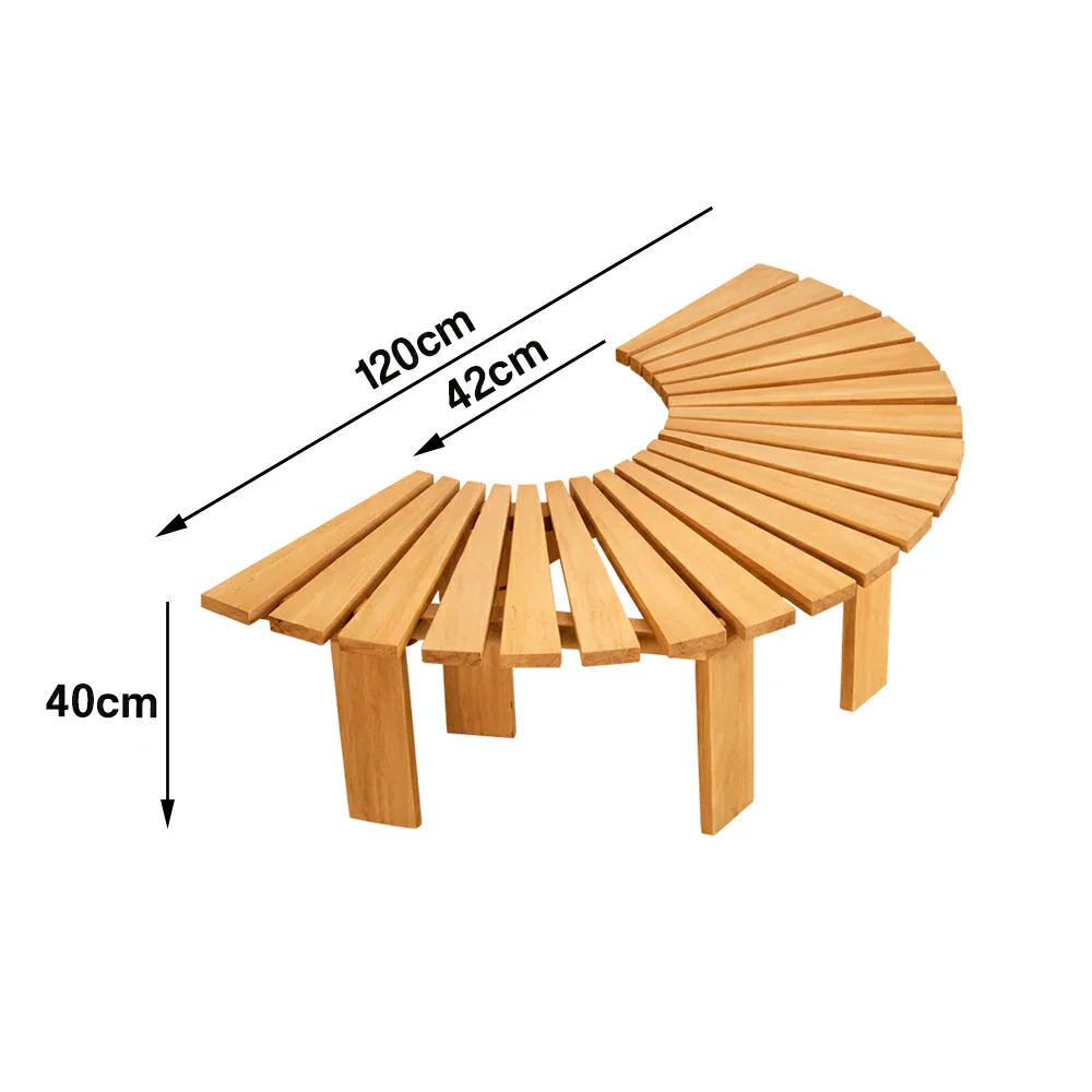 SOLARA Tree Surround Bench - Weather-Resistant Waterproof Solid Timber - Heavy-Duty Outdoor Garden Seating - Yellow - Image 5