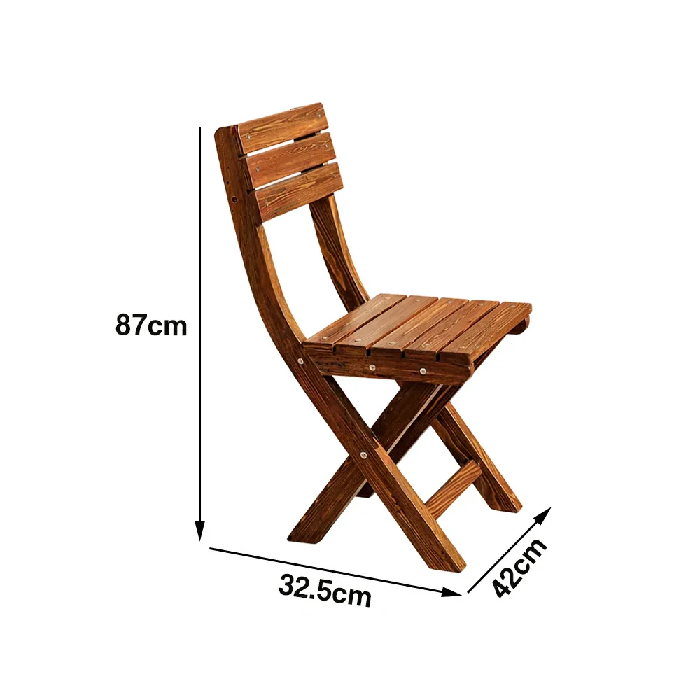 SOLARA Folding Outdoor Chair - Waterproof Anti-Rot Solid Timber - Portable Heavy-Duty Space-Saving Design - Brown - Image 5