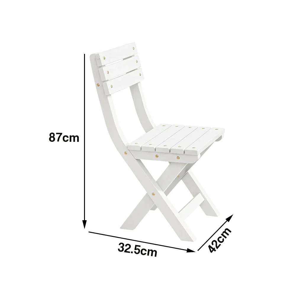 SOLARA Folding Outdoor Chair - Waterproof Anti-Rot Solid Timber - Portable Heavy-Duty Space-Saving Design - White - Image 5
