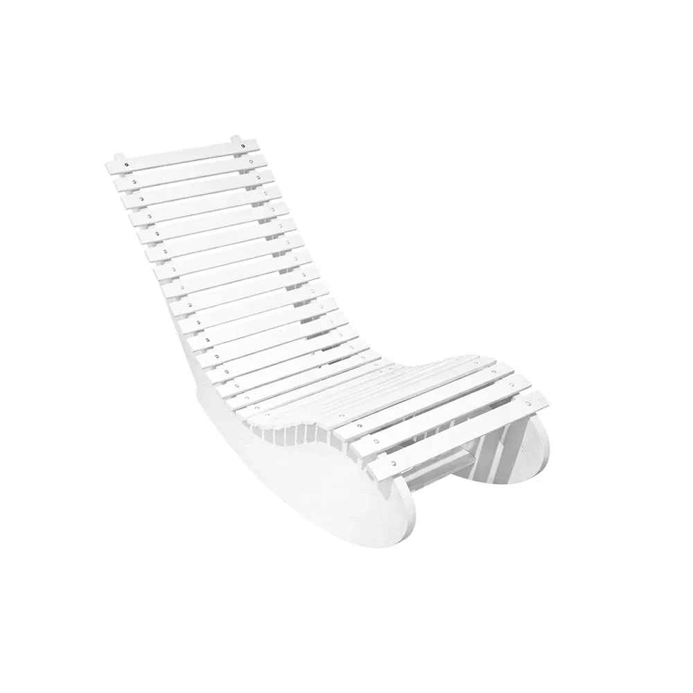 SOLARA Outdoor Rocking Chair - Smooth Curved Rocking Design, Solid Timber Construction, Weather-Resistant & Reinforced Frame - White