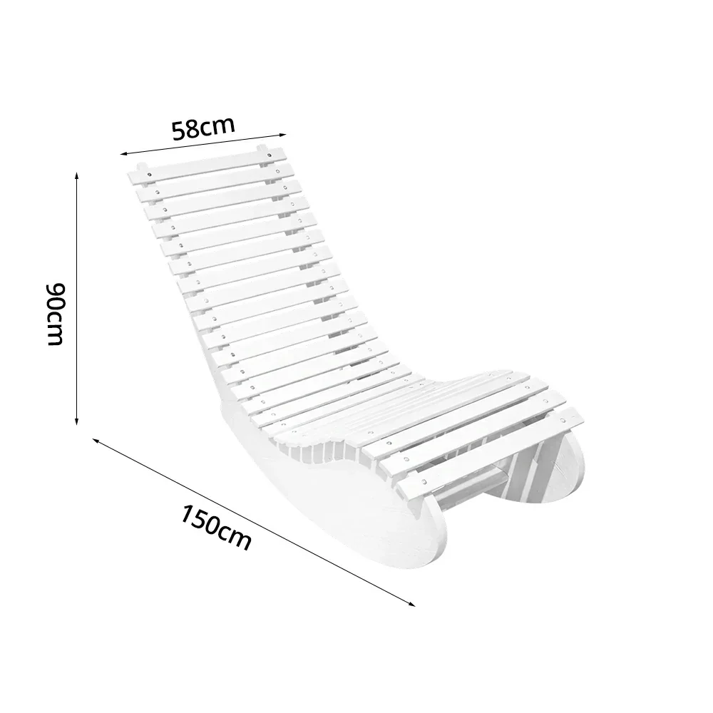 SOLARA Outdoor Rocking Chair - Smooth Curved Rocking Design, Solid Timber Construction, Weather-Resistant & Reinforced Frame - White - Image 5