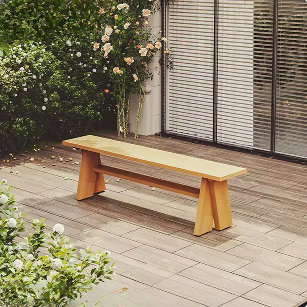 SOLARA 120/150cm Outdoor Garden Bench - Heavy-Duty Solid Timber Construction, Weather-Resistant, Reinforced Crossbeam Support - Yellow - Image 2