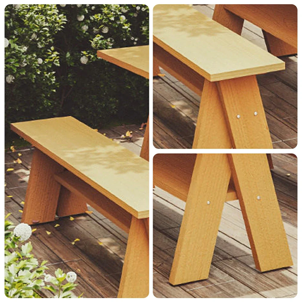 SOLARA 120/150cm Outdoor Garden Bench - Heavy-Duty Solid Timber Construction, Weather-Resistant, Reinforced Crossbeam Support - Yellow - Image 3