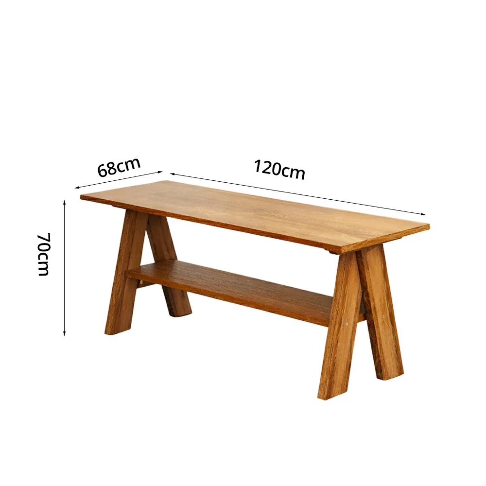 SOLARA 120/150cm Outdoor Garden Table - Heavy-Duty Solid Timber Construction, Weather-Resistant, Reinforced Crossbeam Support - Brown - Image 5