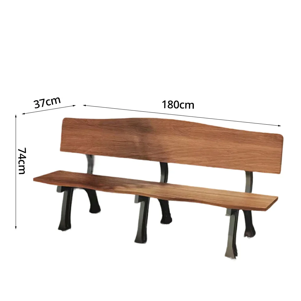 SOLARA 150/180cm Outdoor Garden Bench with Backrest - Heavy-Duty Cast Iron Frame, Galvanised Support Structure, Adjustable Anti-Slip Legs - Carbonized - Image 10