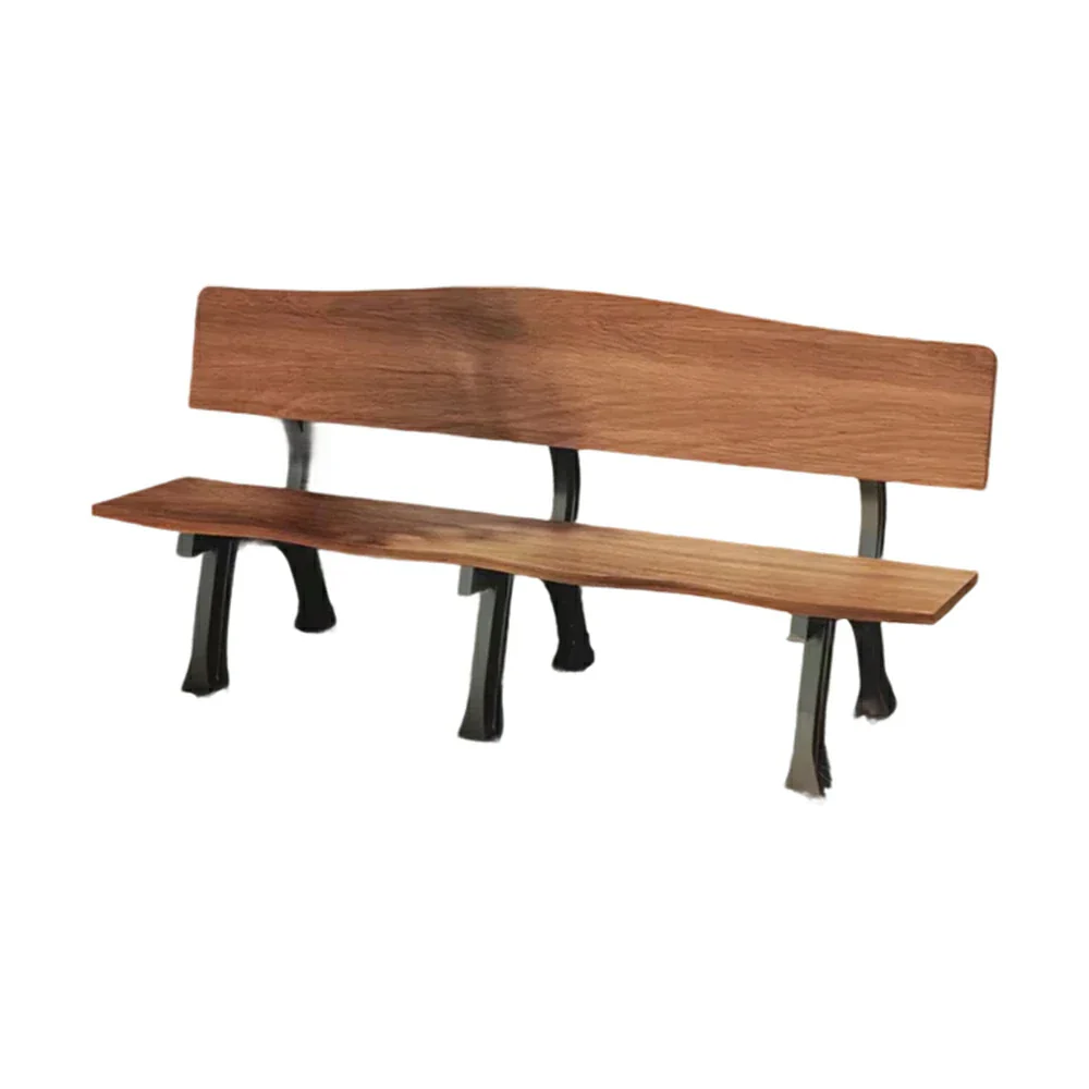 SOLARA 150/180cm Outdoor Garden Bench with Backrest - Heavy-Duty Cast Iron Frame, Galvanised Support Structure, Adjustable Anti-Slip Legs - Carbonized - Image 6