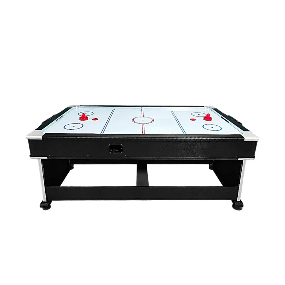 VERSA 4-IN-1 6FT Convertible Game Table - Air Hockey, Pool, Table Tennis & Dining, Space-Saving Black Frame, Free Accessories - Blue Felt - Image 12
