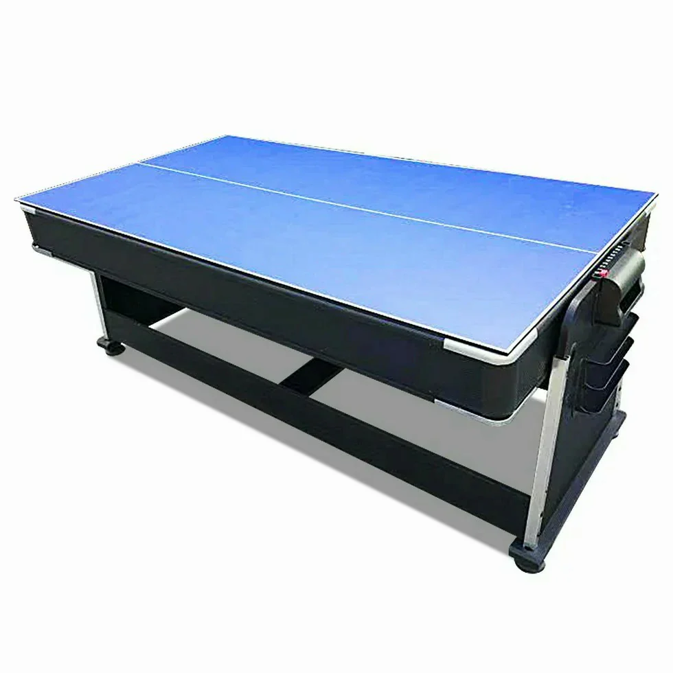 VERSA 4-IN-1 6FT Convertible Game Table - Air Hockey, Pool, Table Tennis & Dining, Space-Saving Black Frame, Free Accessories - Red Felt - Image 9