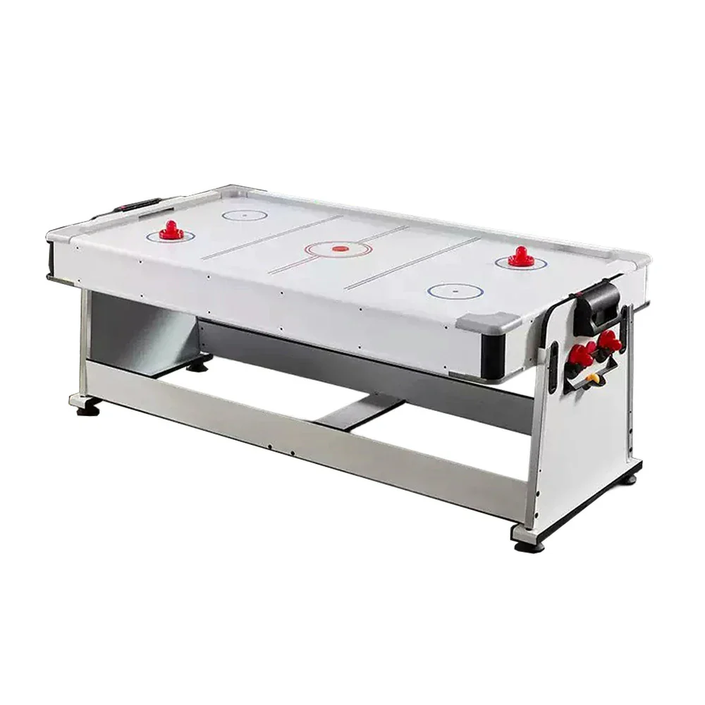 VERSA NEW 2026 UPGRADE MODEL 4-IN-1 6FT Convertible Game Table – Air Hockey, Pool, Table Tennis & Dining, Space-Saving White Frame, Free Accessories - Black Felt - Image 12